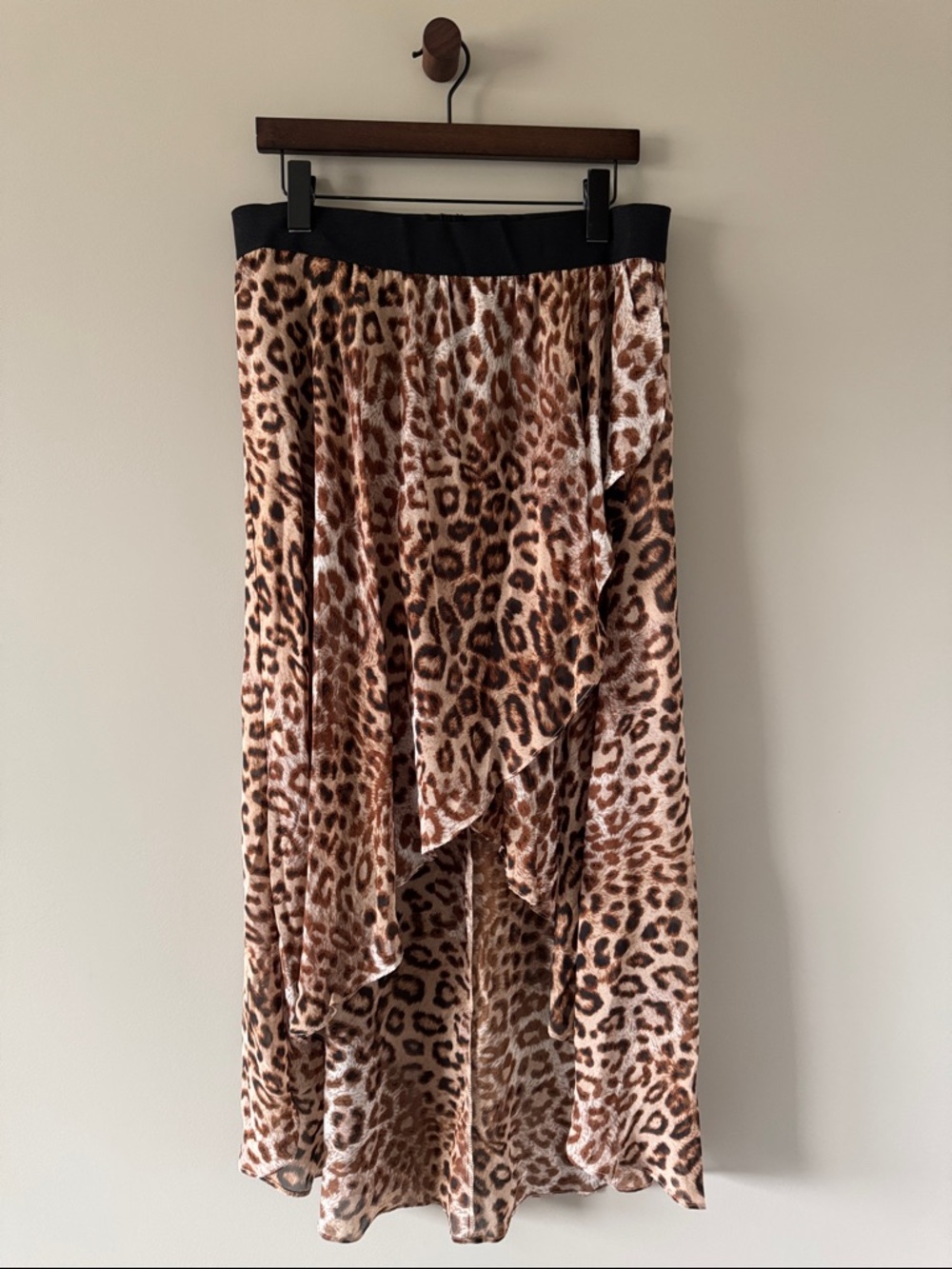 THALIA SODI FLOWY HIGH LOW SKIRT LEOPARD PRINT SIZE XL